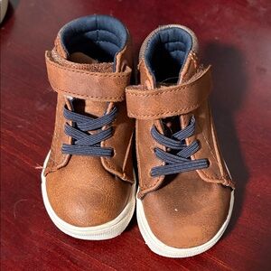 Brown Kids Shoes with Velcro Strap